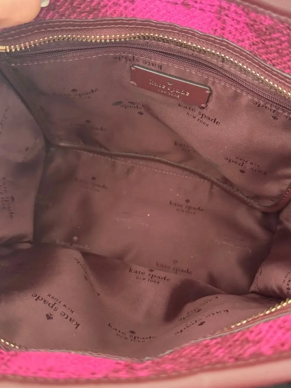 Kate Spade - Small Ella Tote in Pink and Burgundy Plaid